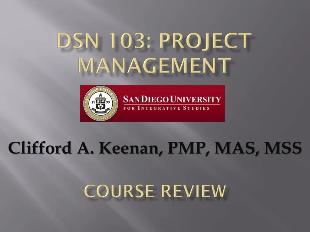 dsn 103 project management