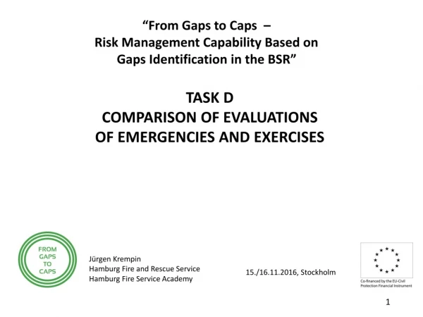 “From Gaps to Caps  –   Risk Management Capability Based on  Gaps Identification in the BSR”