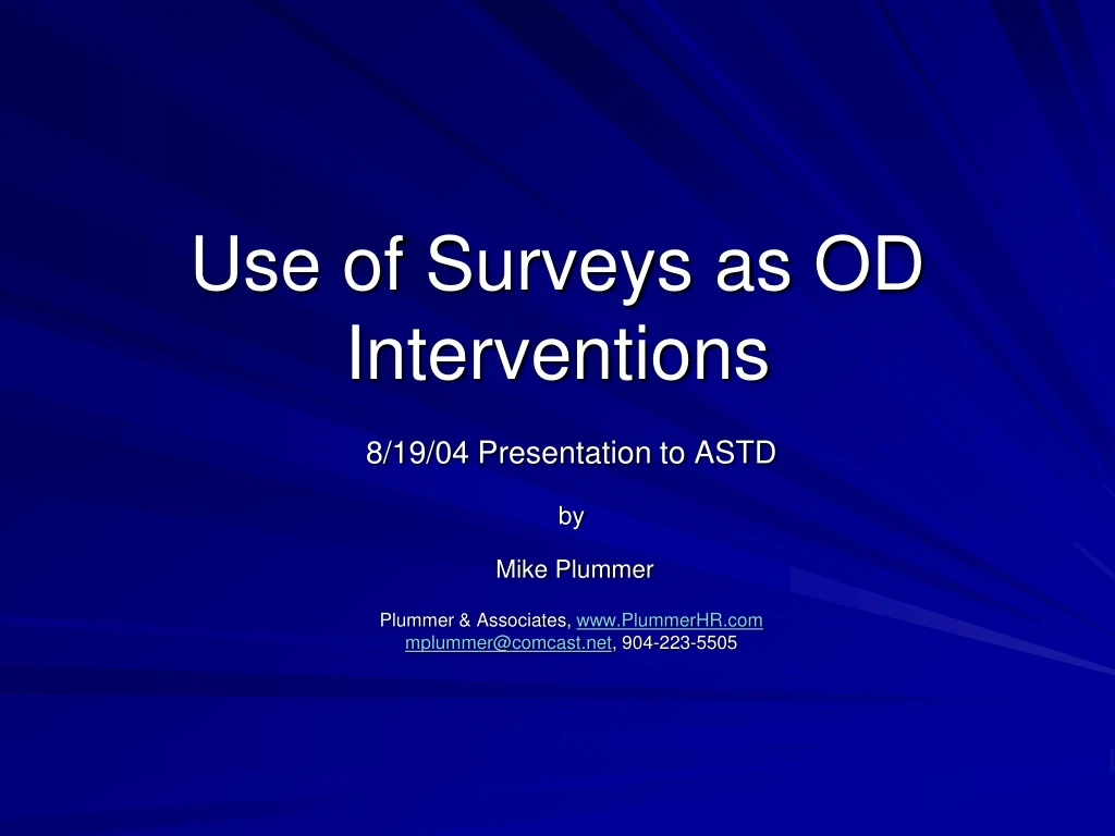 use of surveys as od interventions