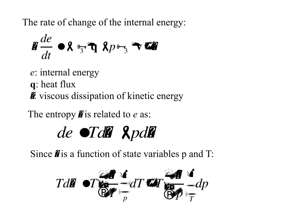 the rate of change of the internal energy