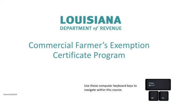 Commercial Farmer’s Exemption Certificate Program