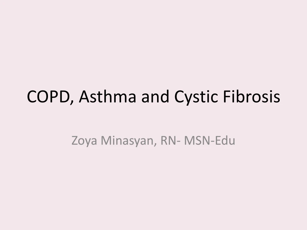 copd asthma and cystic fibrosis