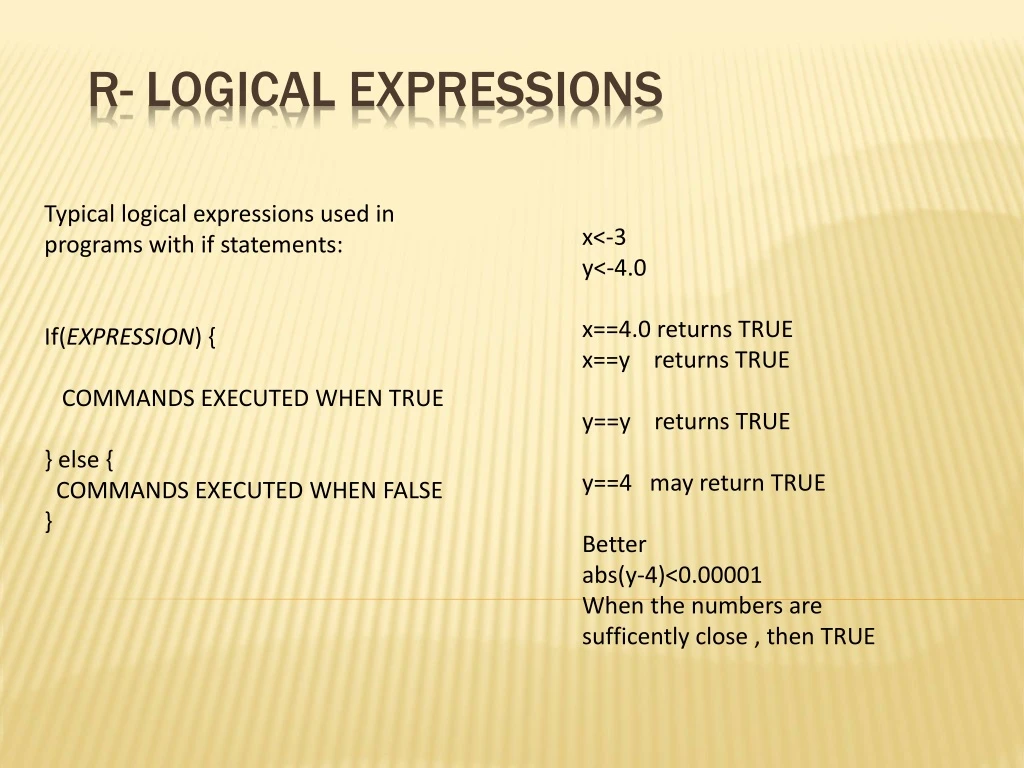 r logical expressions