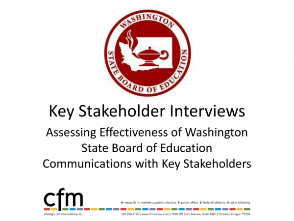 Key Stakeholder Interviews