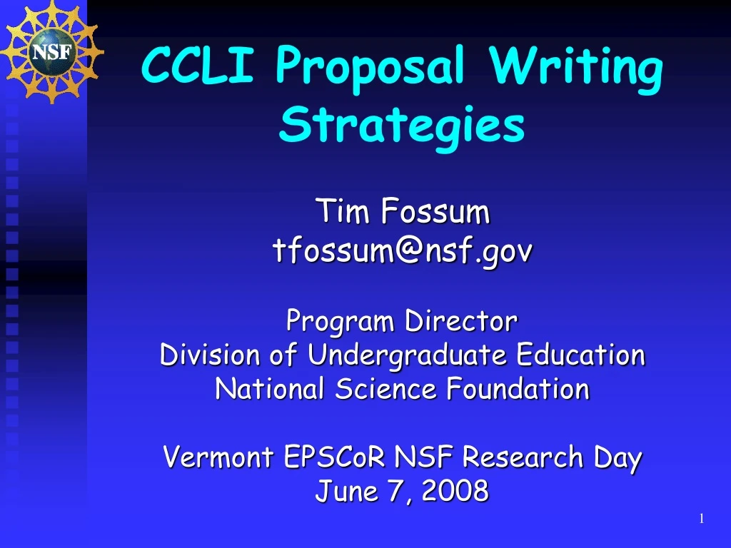 ccli proposal writing strategies