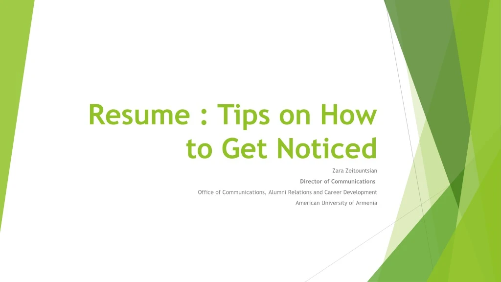 resume tips on how to get noticed