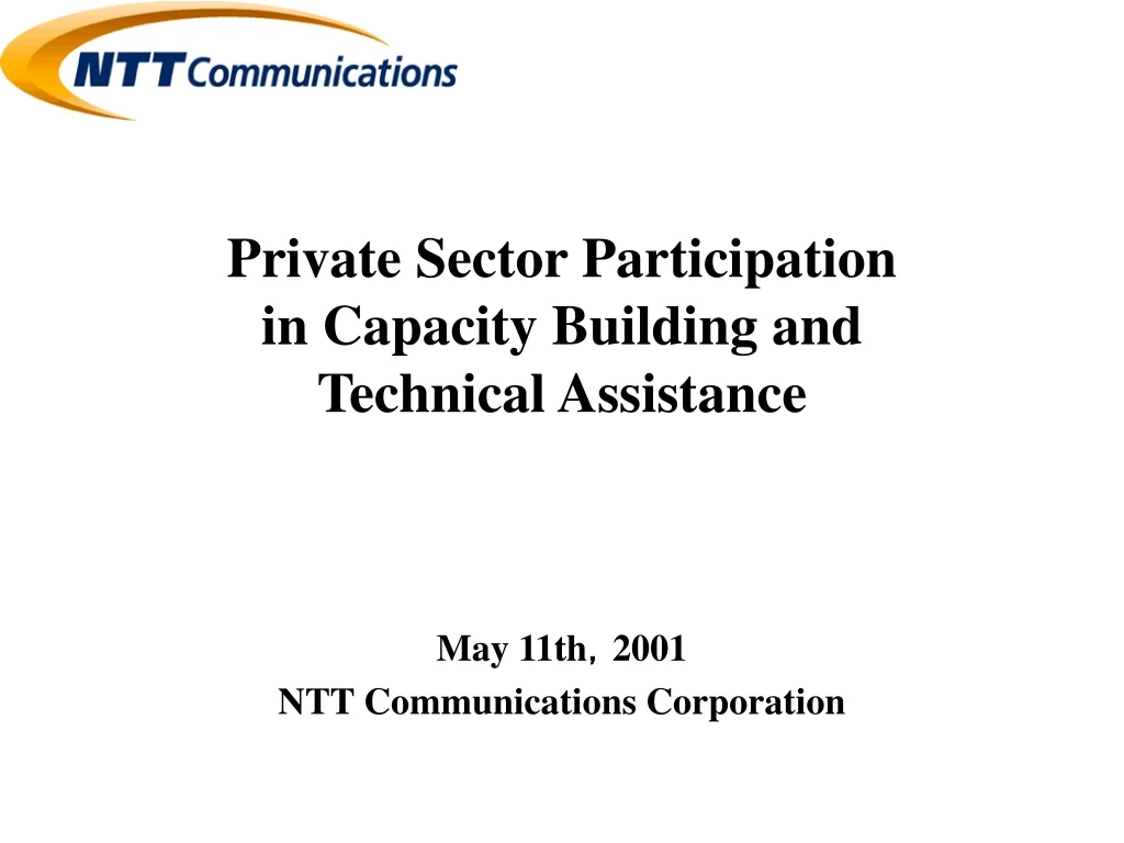 may 11th 2001 ntt communications corporation
