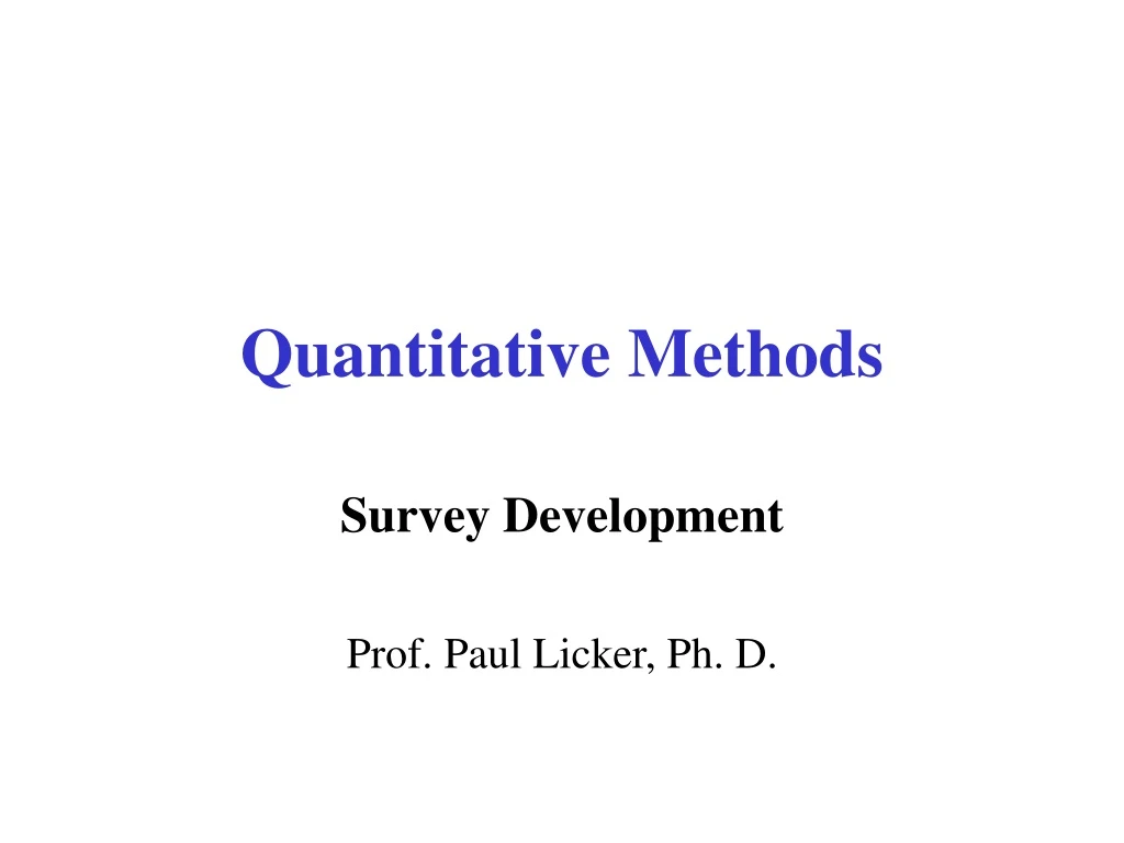 quantitative methods