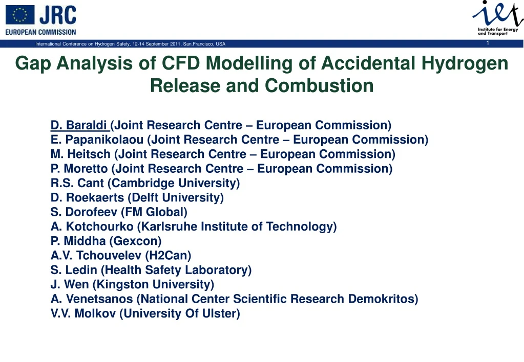 gap analysis of cfd modelling of accidental