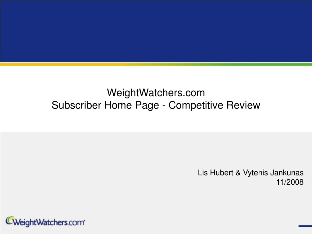 weightwatchers com subscriber home page competitive review