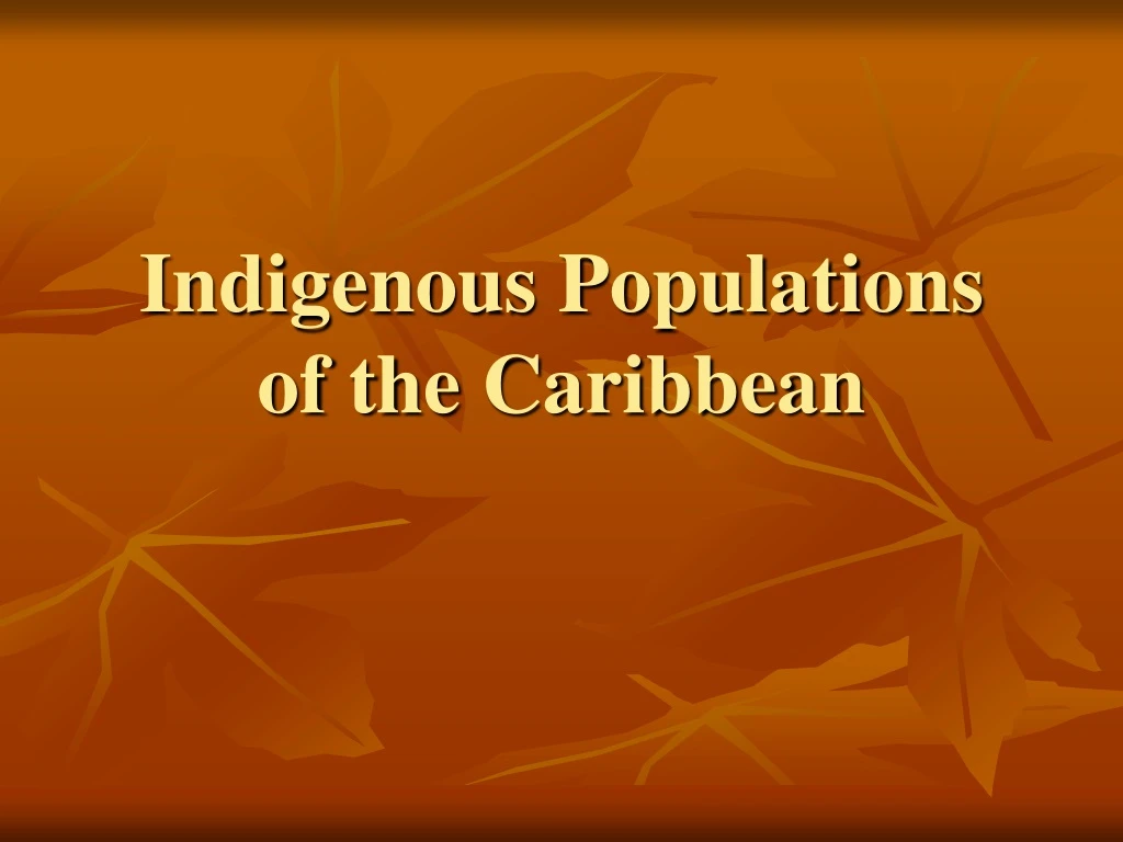 indigenous populations of the caribbean