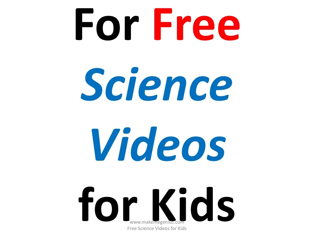 for free science videos for kids