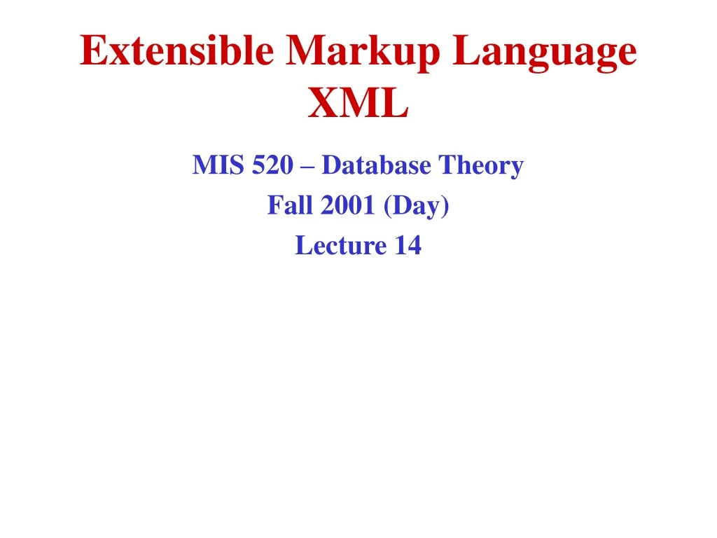 extensible markup language xml