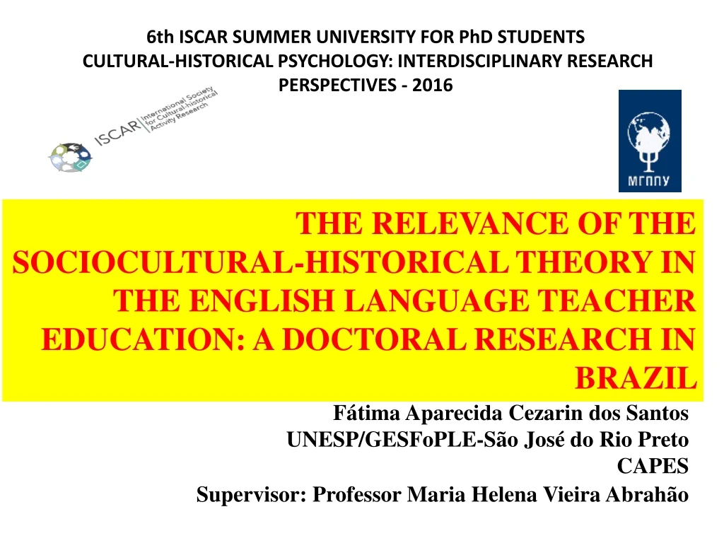 6th iscar summer university for phd students