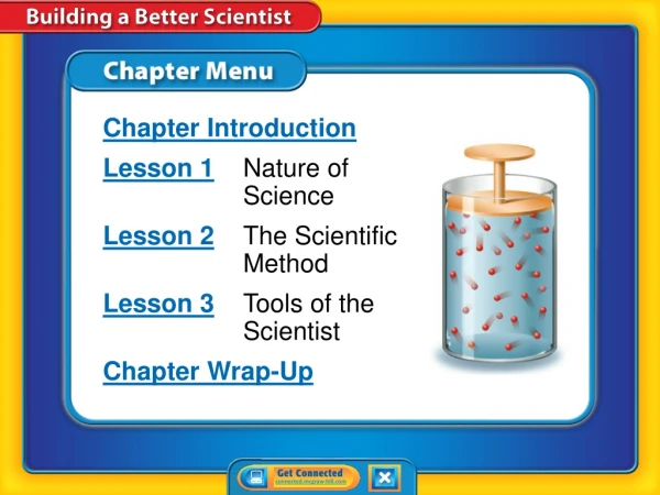 Chapter Introduction Lesson 1 	Nature of	Science 	 Lesson 2 	The Scientific 	Method