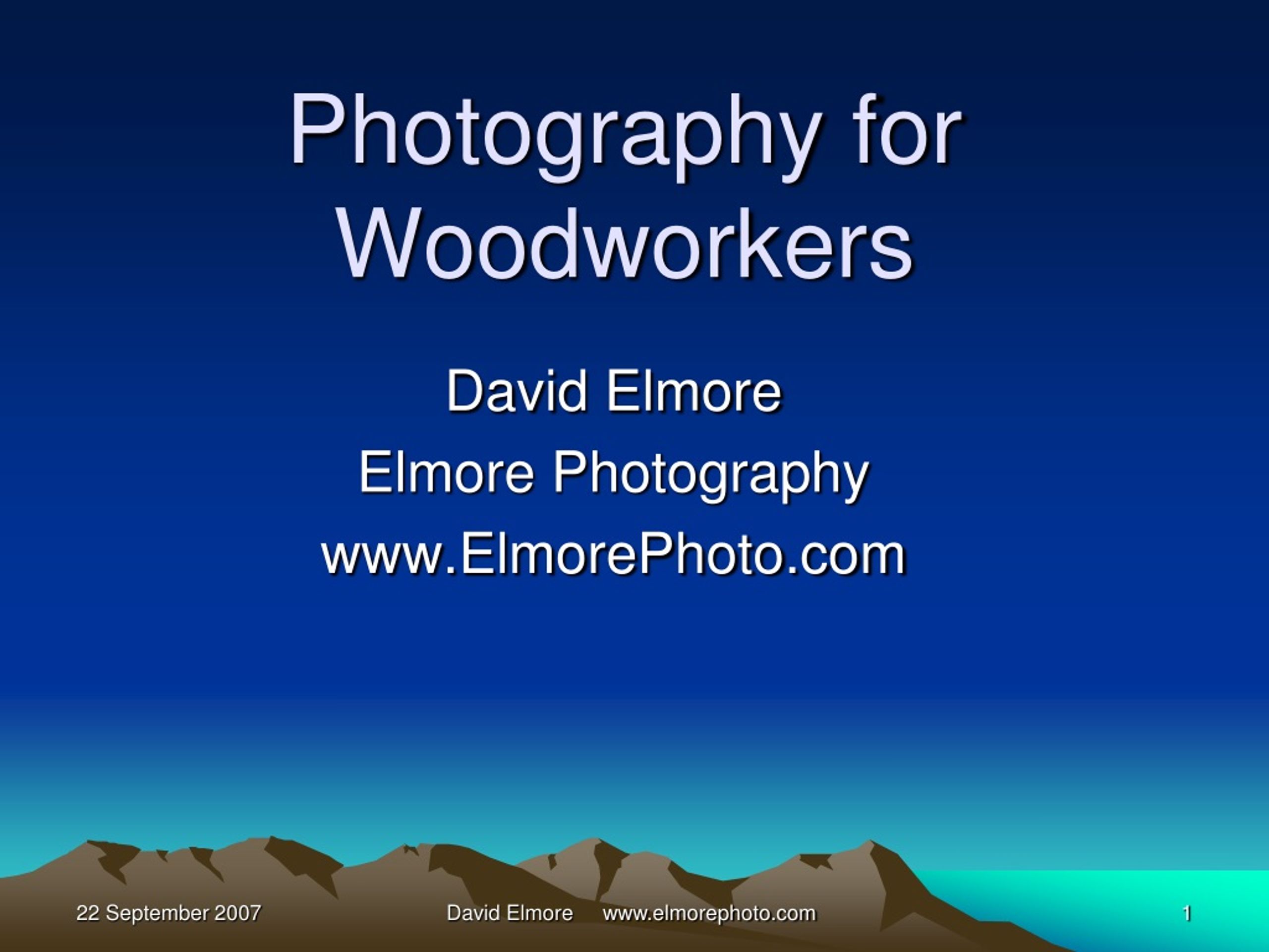Photography Essentials for Woodworkers: Techniques and Tips - slide 1