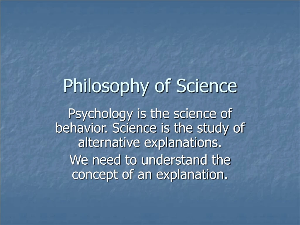 philosophy of science