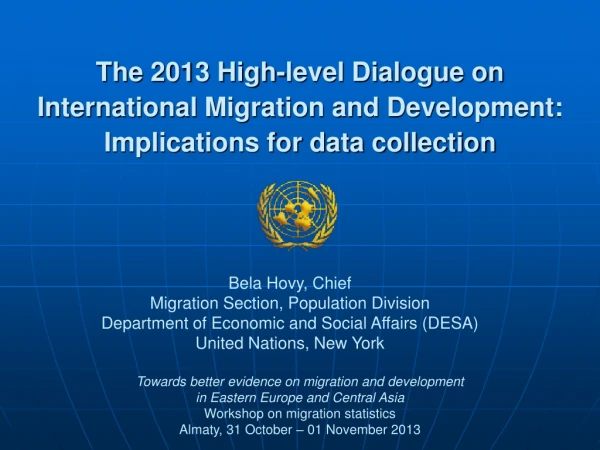 Towards better evidence on migration and development  in Eastern Europe and Central Asia