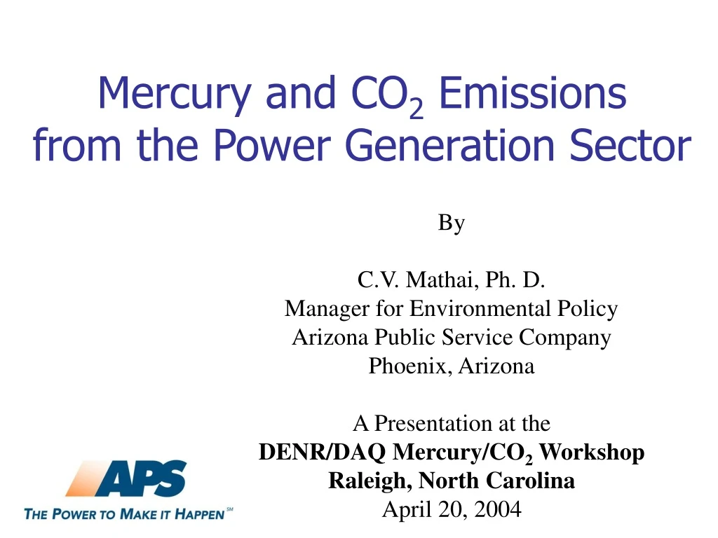 mercury and co 2 emissions from the power generation sector