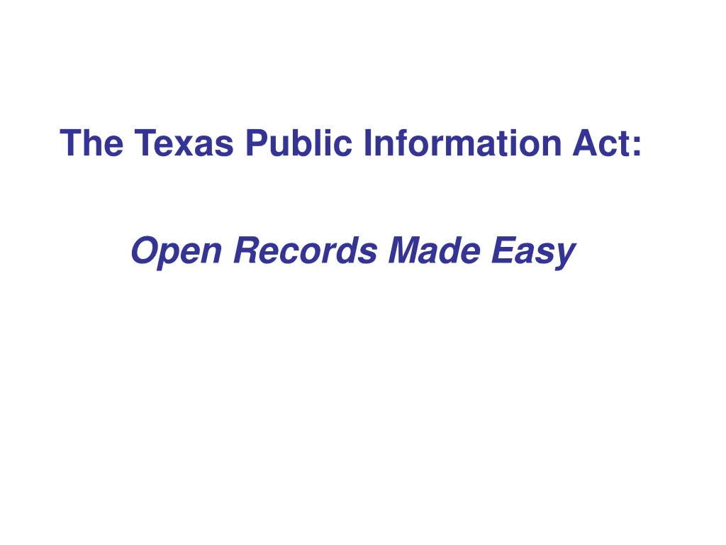 the texas public information act