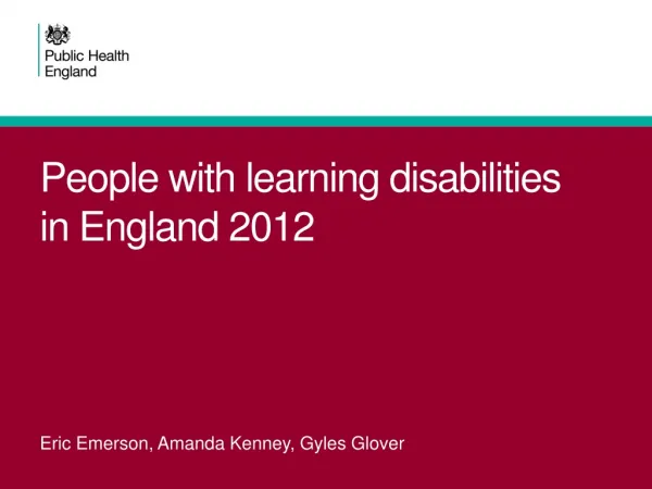 People with learning disabilities in England 2012