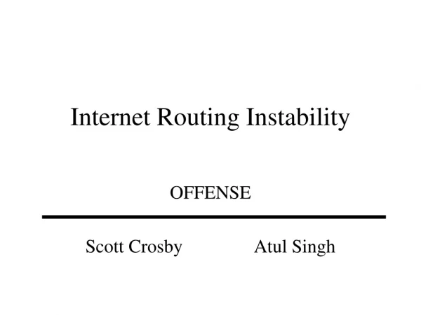 Internet Routing Instability