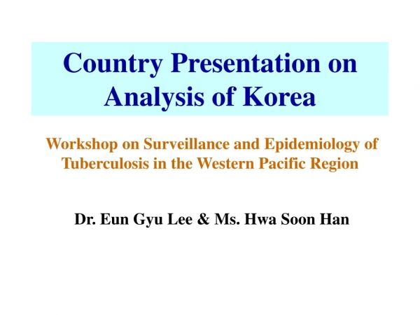 Country Presentation on Analysis of Korea