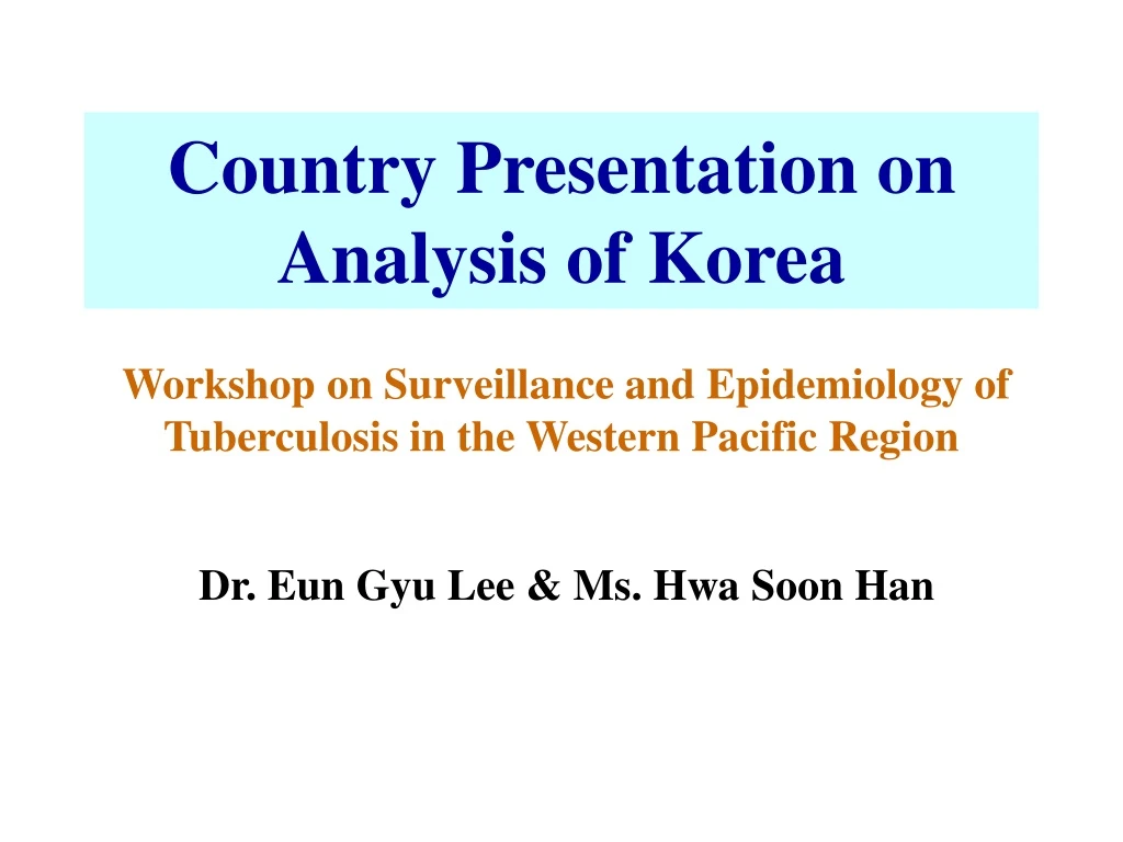 country presentation on analysis of korea