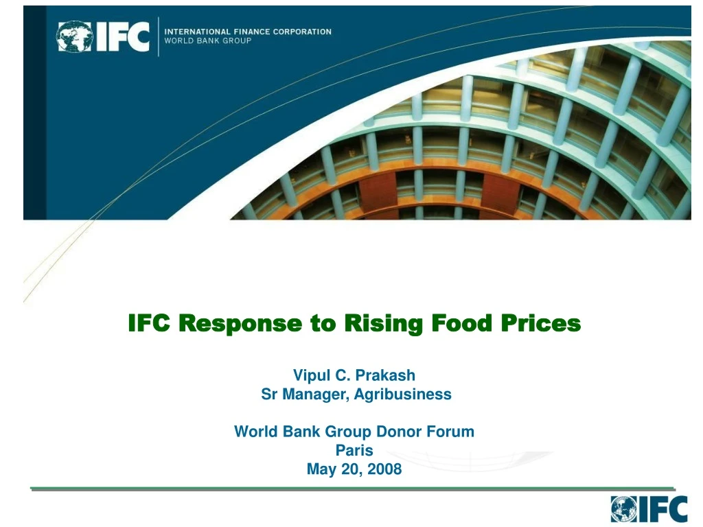 ifc response to rising food prices vipul