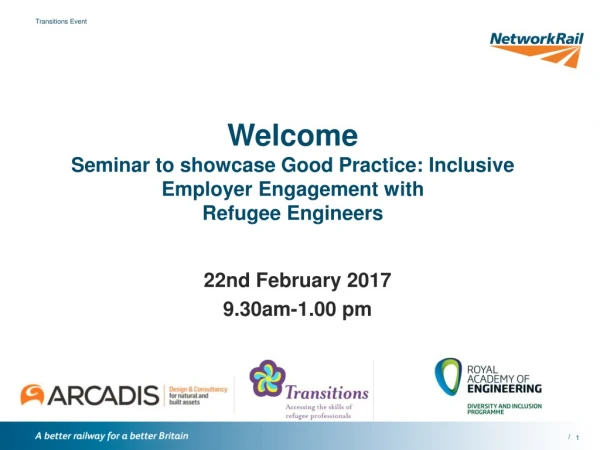 Welcome Seminar to showcase Good Practice: Inclusive Employer Engagement with Refugee Engineers
