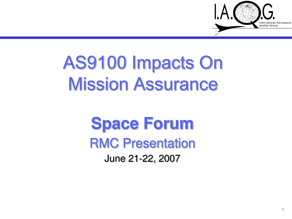 space forum rmc presentation june 21 22 2007