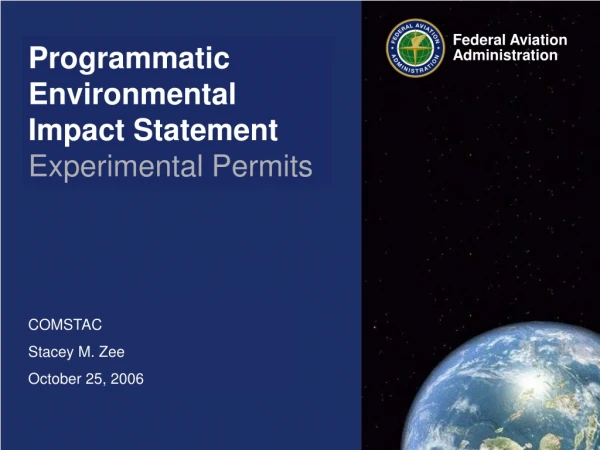 Programmatic Environmental Impact Statement Experimental Permits