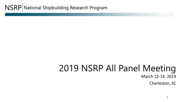 2019 NSRP All Panel Meeting