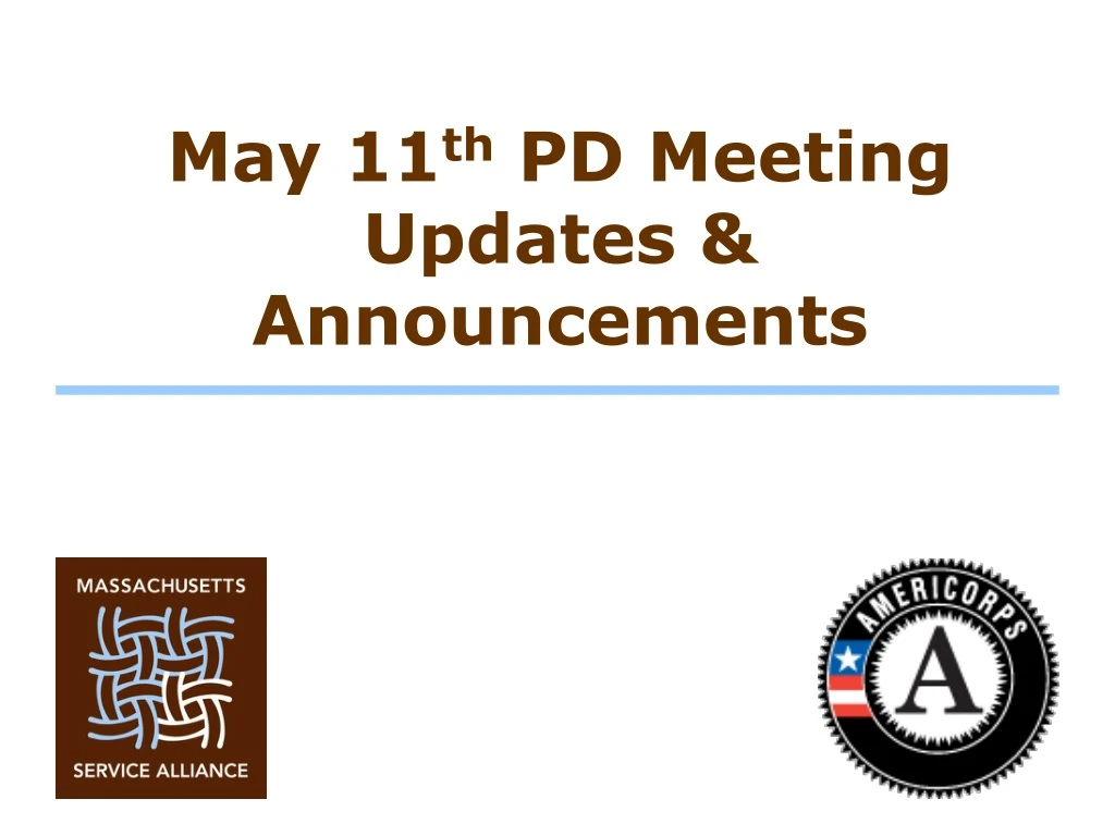 may 11 th pd meeting updates announcements