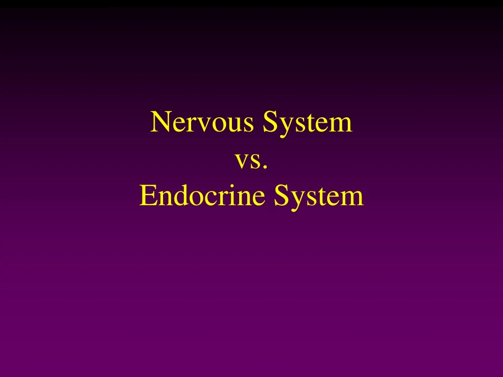 nervous system vs endocrine system
