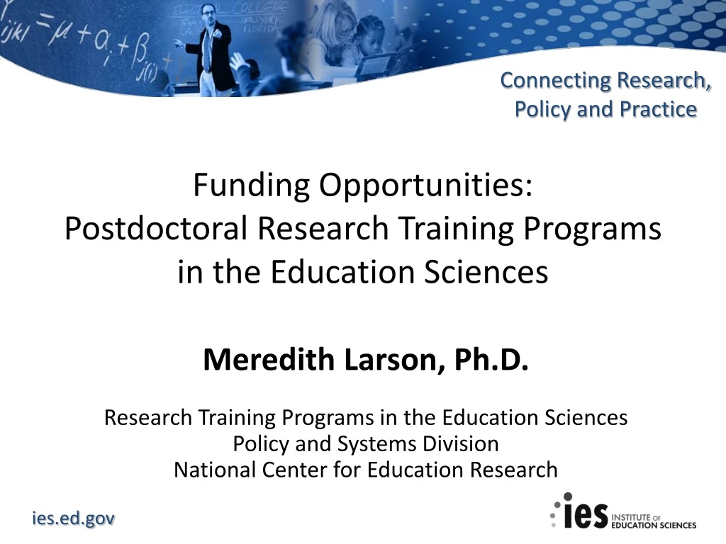 funding opportunities postdoctoral research training programs in the education sciences