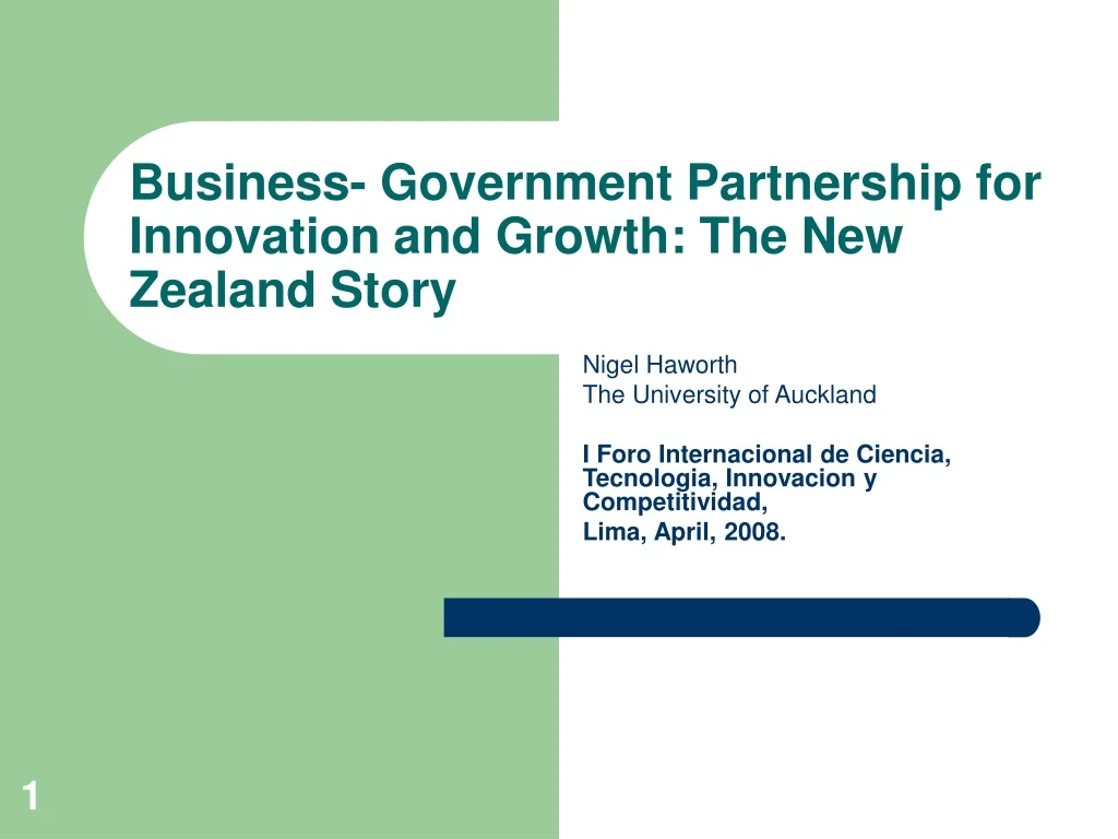 business government partnership for innovation and growth the new zealand story