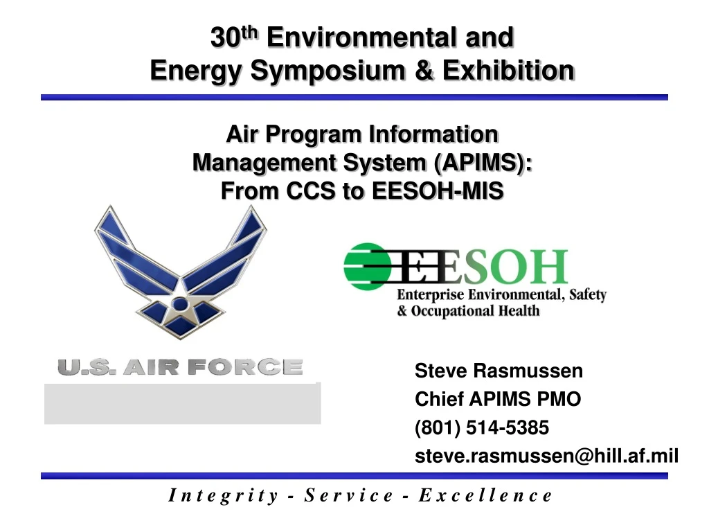 steve rasmussen chief apims pmo 801 514 5385 steve rasmussen@hill af mil