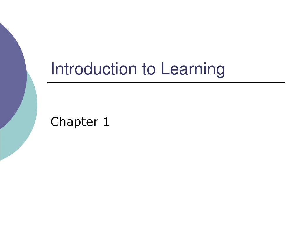 introduction to learning