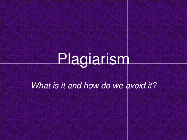 Plagiarism