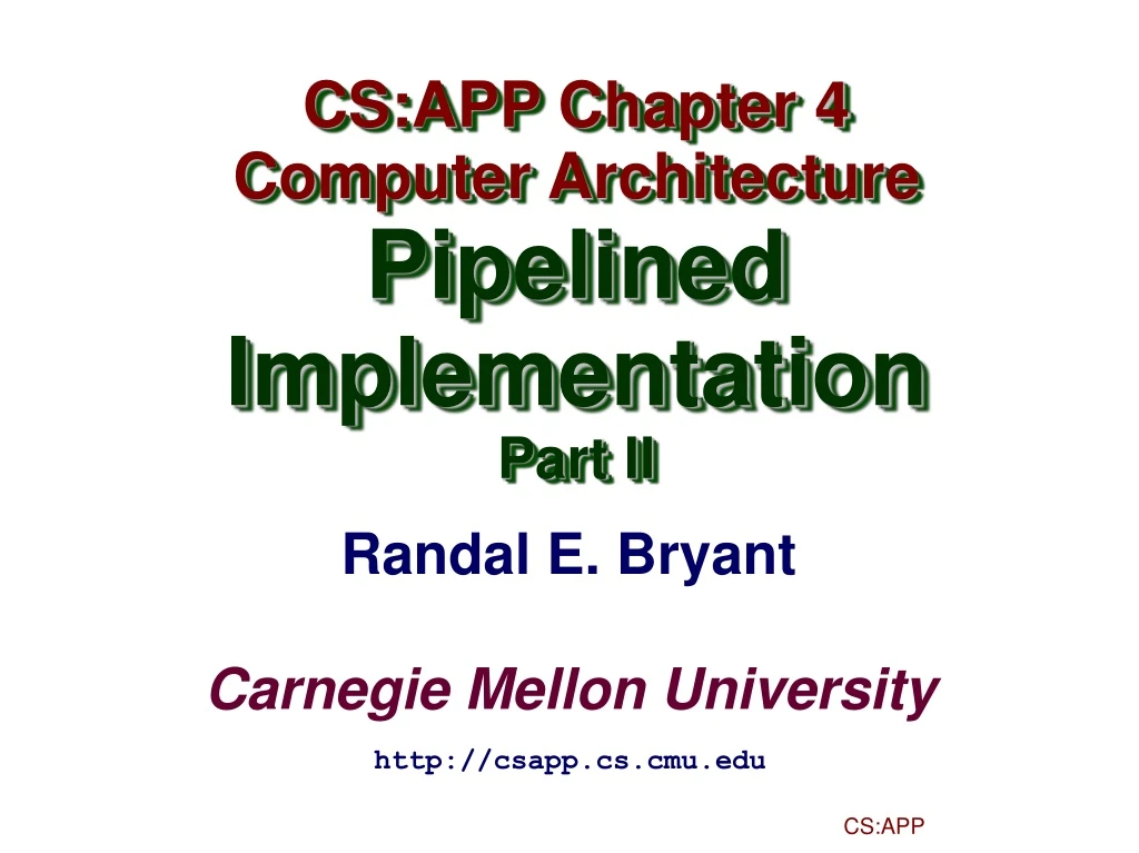 cs app chapter 4 computer architecture pipelined