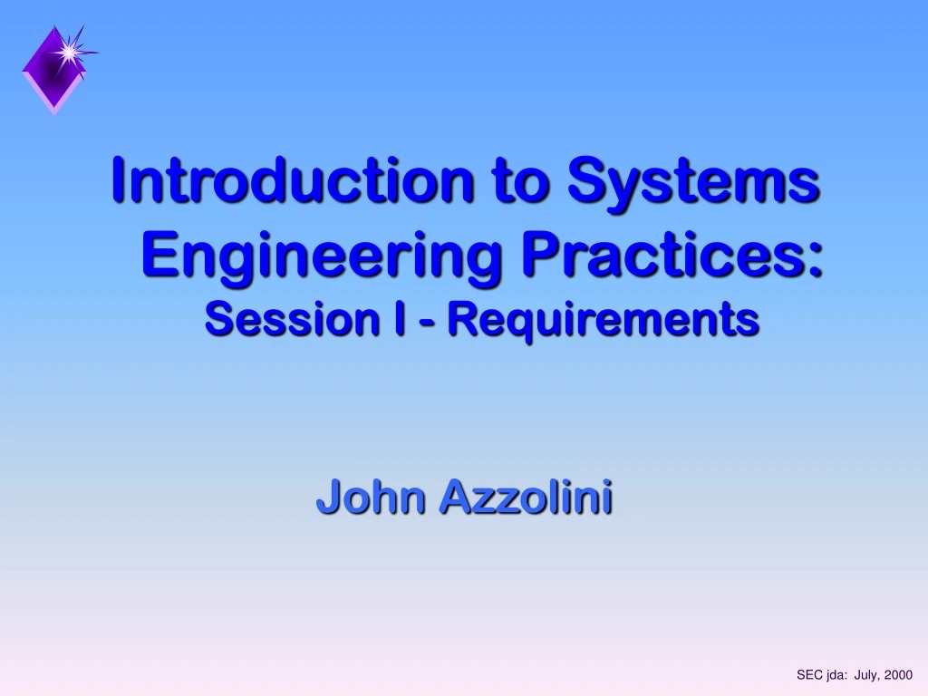 introduction to systems engineering practices