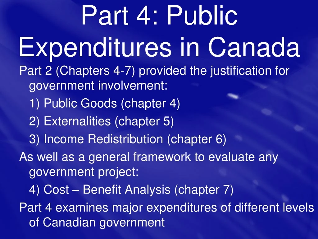 part 4 public expenditures in canada