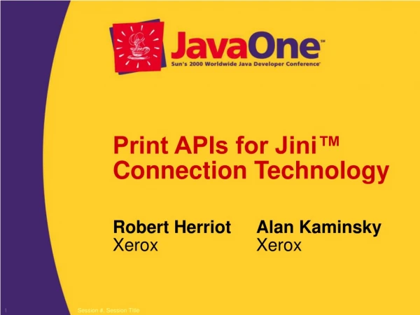 Print APIs for Jini™ Connection Technology