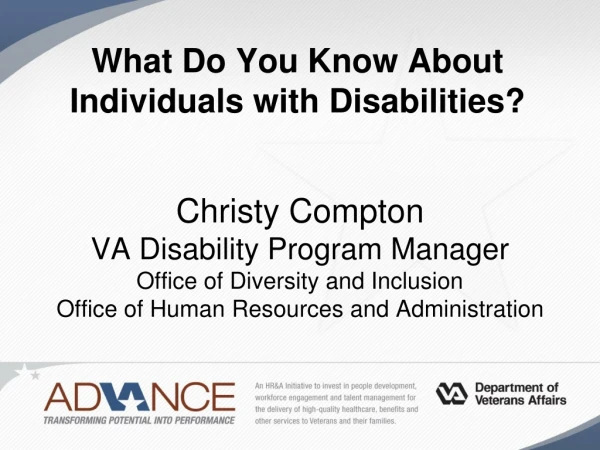 What Do You Know About Individuals with Disabilities?