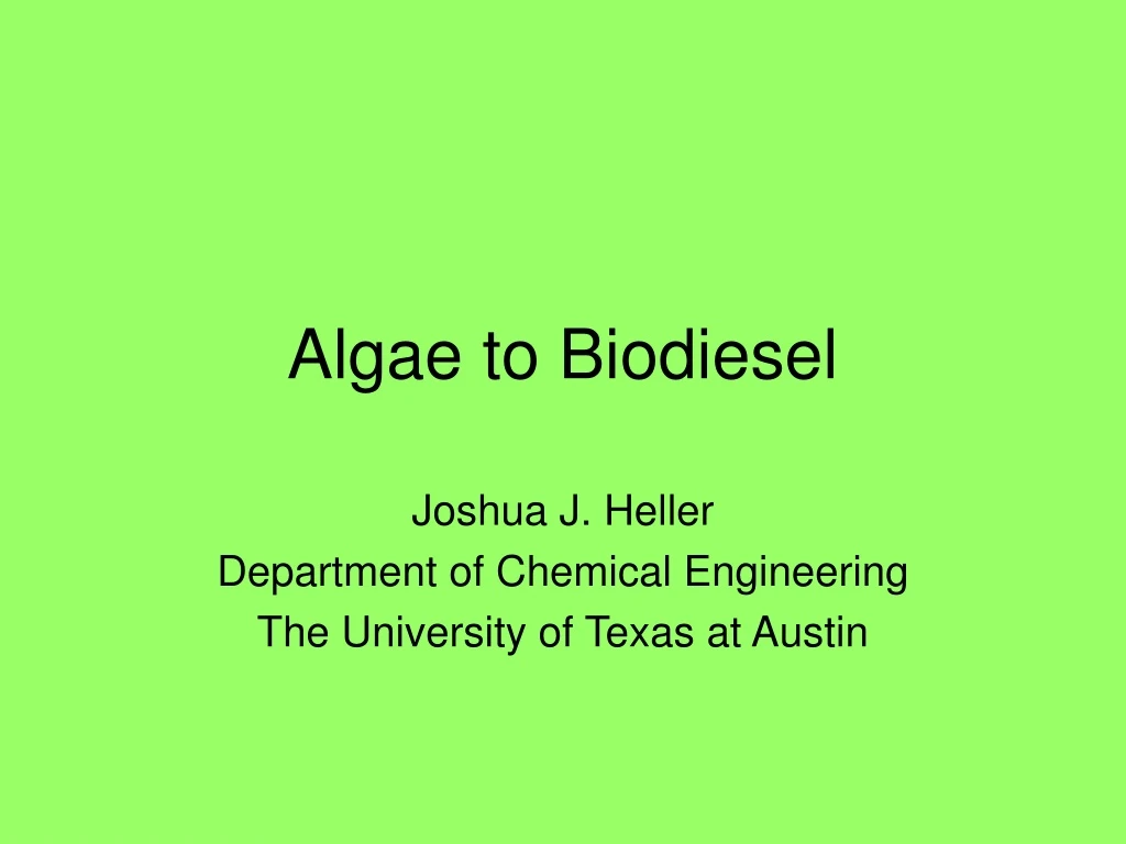 algae to biodiesel