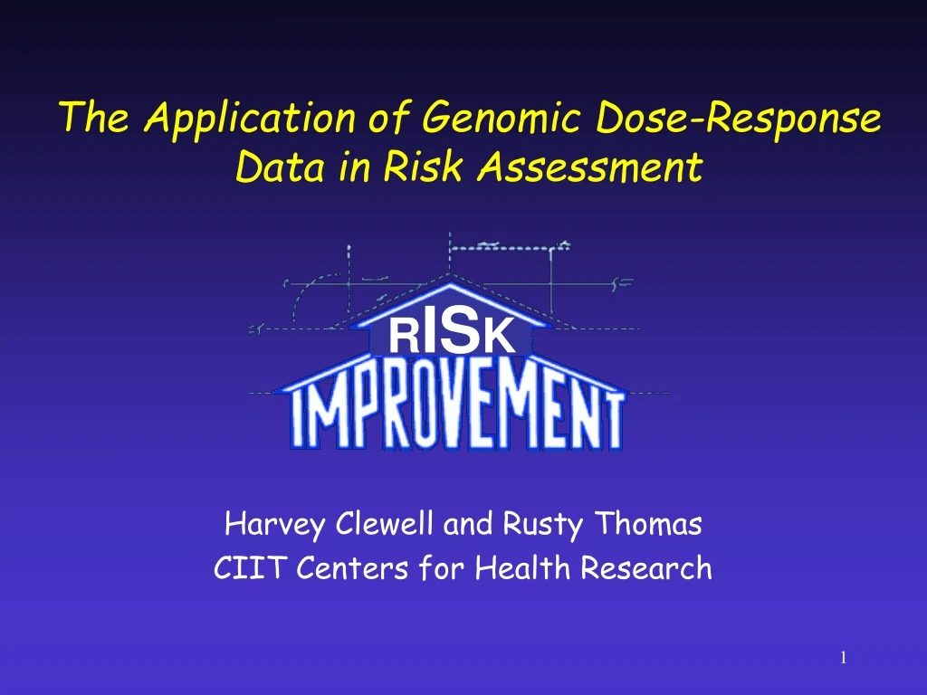 the application of genomic dose response data in risk assessment