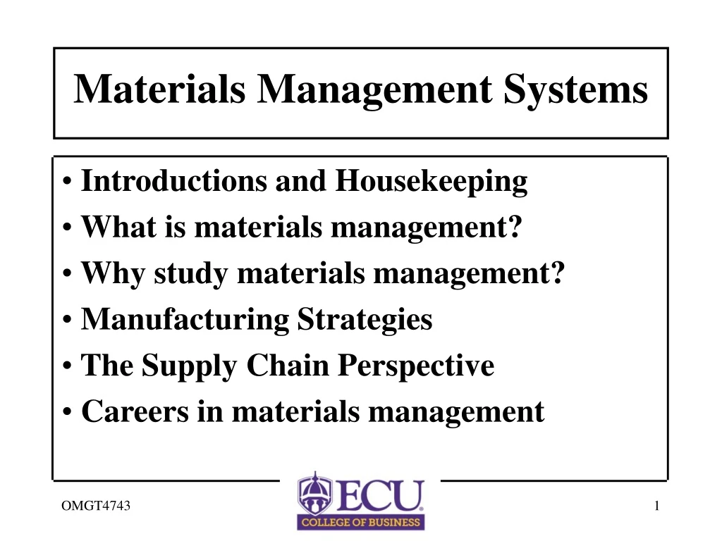 materials management systems