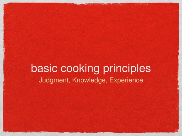 basic cooking principles