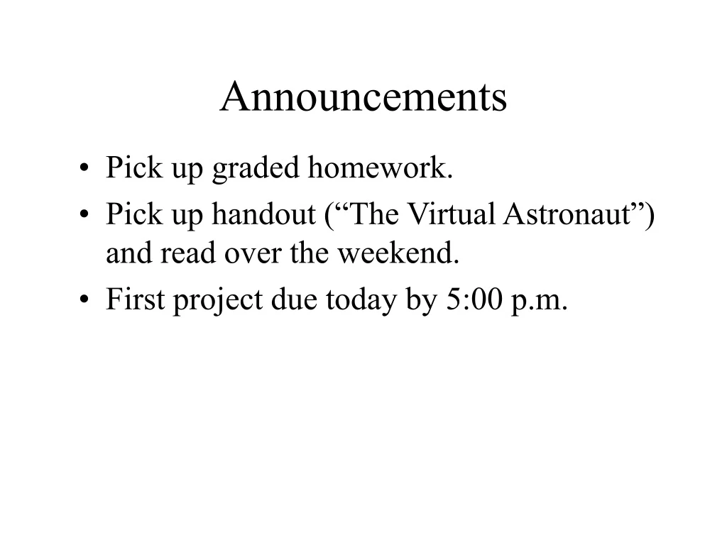 announcements